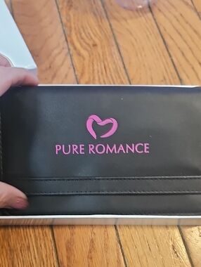 Pure Romance Black Wallet with Pink Logo Heart